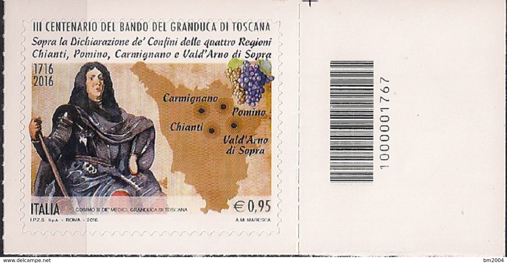 2016 Italien Mi. 3936 **MNH   Cosimo III. De' Medici - 2011-20: Ungebraucht