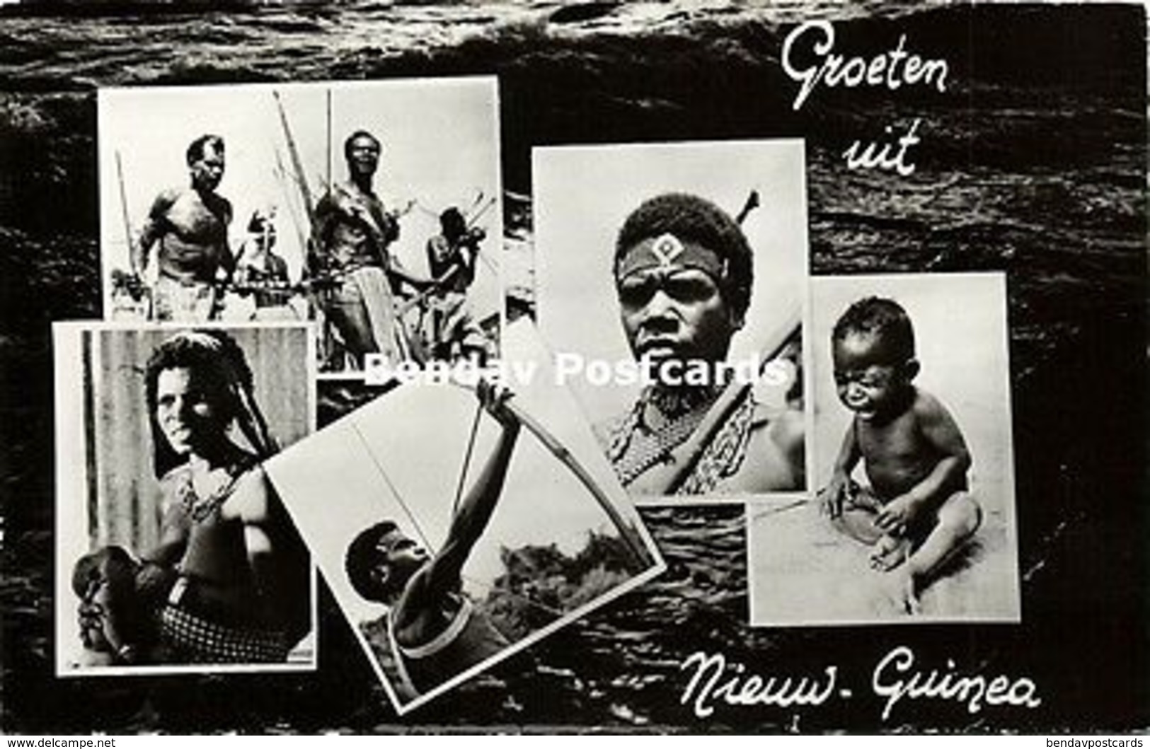 Dutch New Guinea, Armed Native Papua Warriors, Woman Nursing Young Child (1950s) - Papoea-Nieuw-Guinea