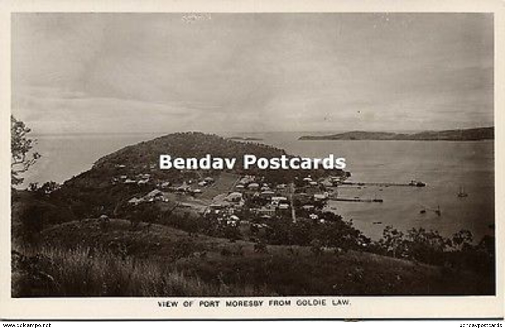 Papua New Guinea, PORT MORESBY, Panorama From Goldie Law (1910s) RPPC - Papua New Guinea