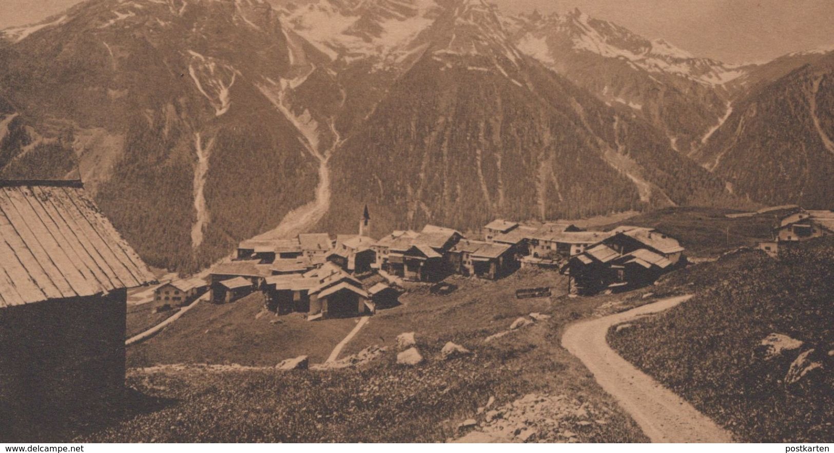 ALTE POSTKARTE LATSCH BEI BERGÜN MIT PIZ AELA GEBIRGE Schweiz Suisse Helvetia Switzerland Ansichtskarte Cpa Postcard AK - Bergün/Bravuogn