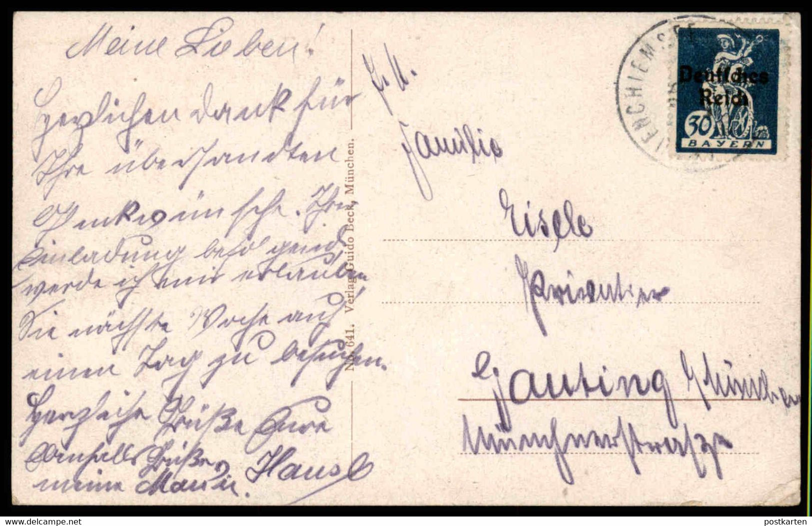 ALTE KÜNSTLER POSTKARTE FRAUENINSEL IM CHIEMSEE SIGN. GUIDO BECK MALER MÜNCHEN AK Ansichtskarte Postcard Cpa - Chiemgauer Alpen