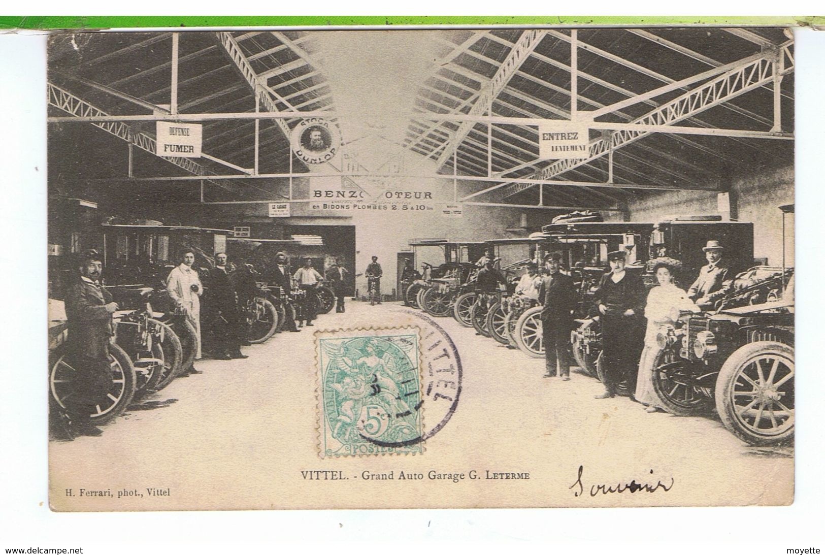 CPA-88-1906-VITTEL-GRAND AUTO GARAGE G.LETERME-ANIMEE-NOMBREUSES VOITURES AVEC DES PERSONNES A CÔTÉ-BENZ MOTEUR- - Contrexeville