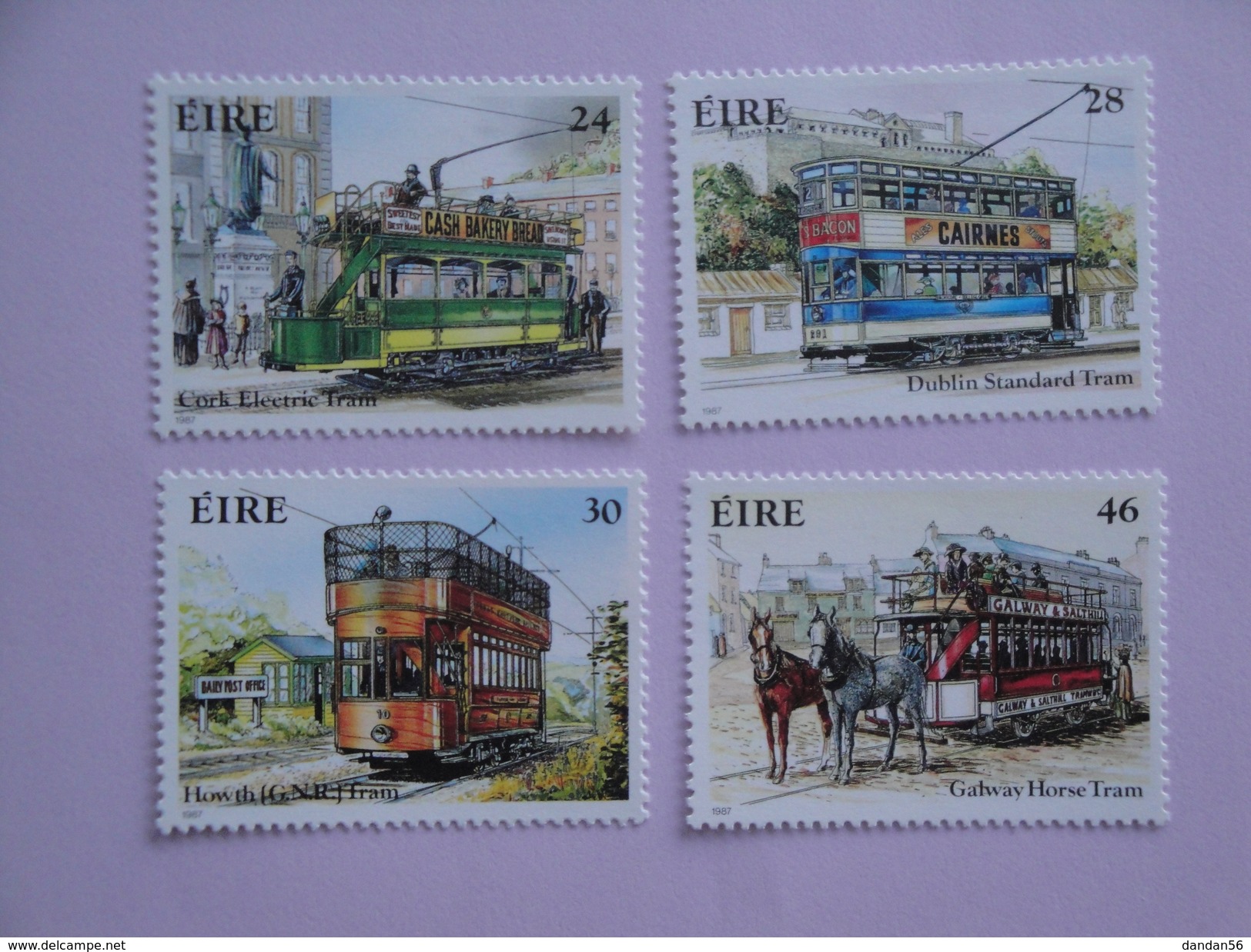 1987  Irlande Yvert 618/21 **  Transport Tramway Scott 681/4 Michel 615/8  SG 658/61 - Unused Stamps