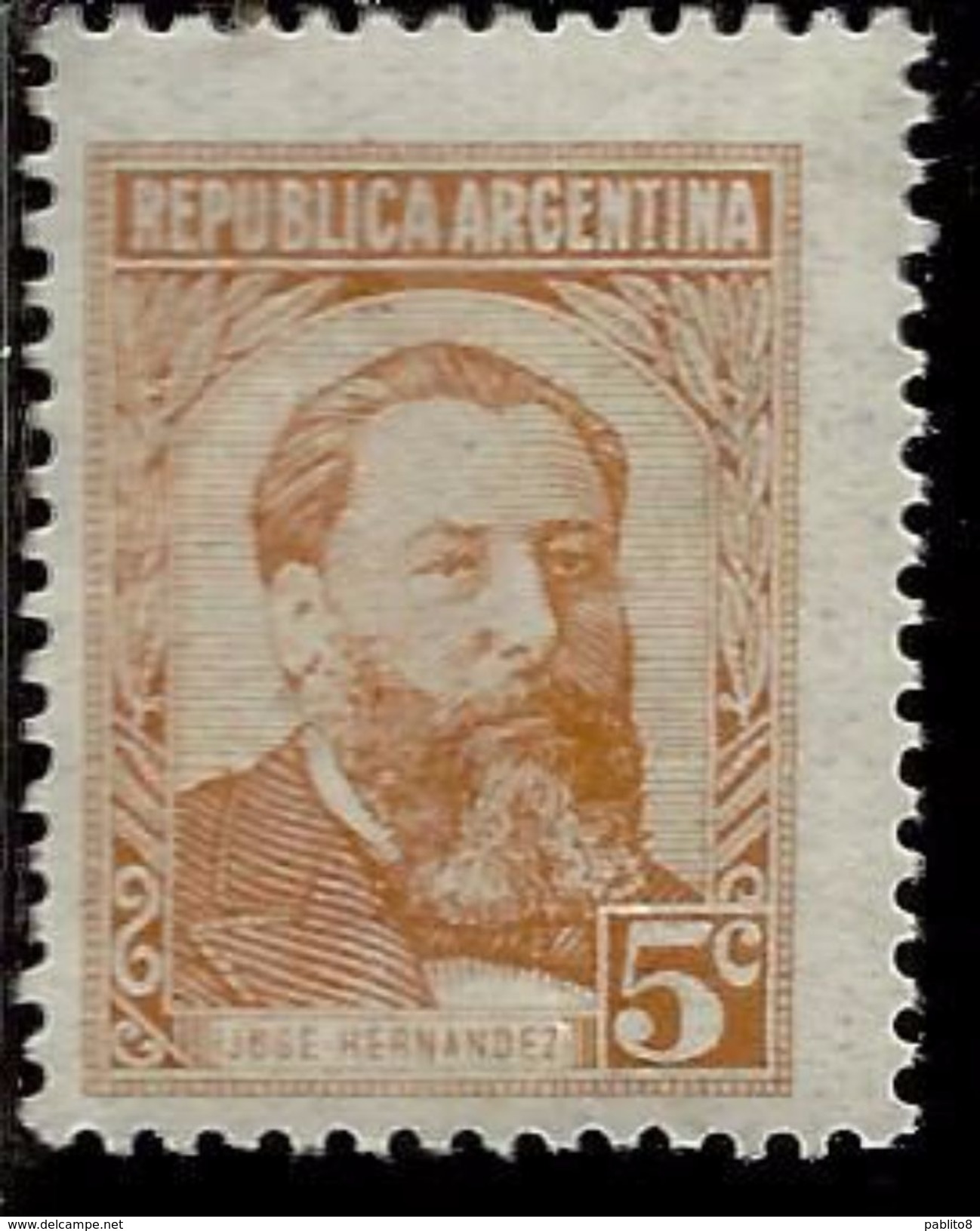 ARGENTINA 1957 JOSE' HERNANDEZ CENT. 10c MNH - Unused Stamps