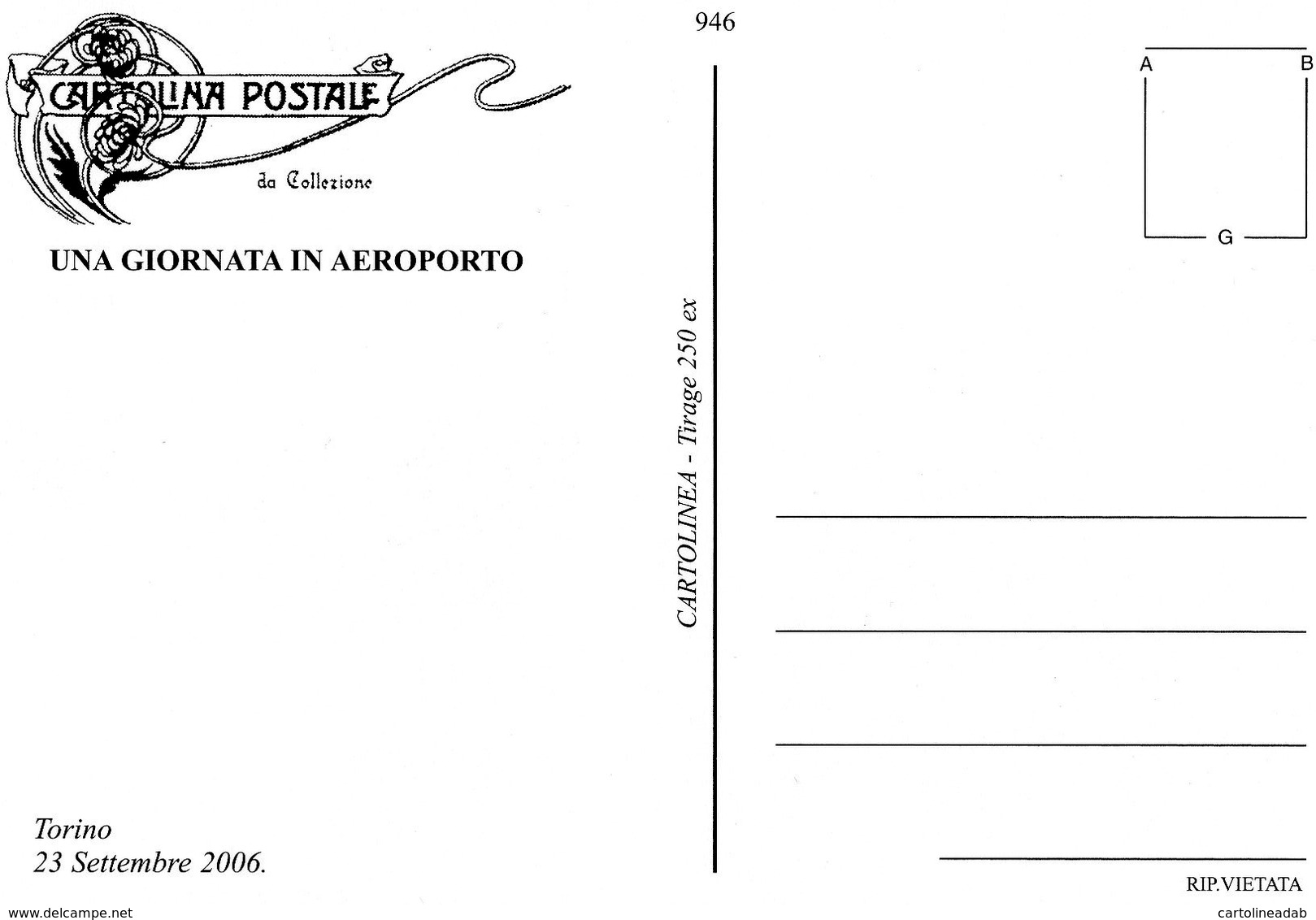 [DC0946] CARTOLINEA - UNA GIORNATA IN AEROPORTO - TORINO 23 SETTEMBRE 2006 - Altri & Non Classificati