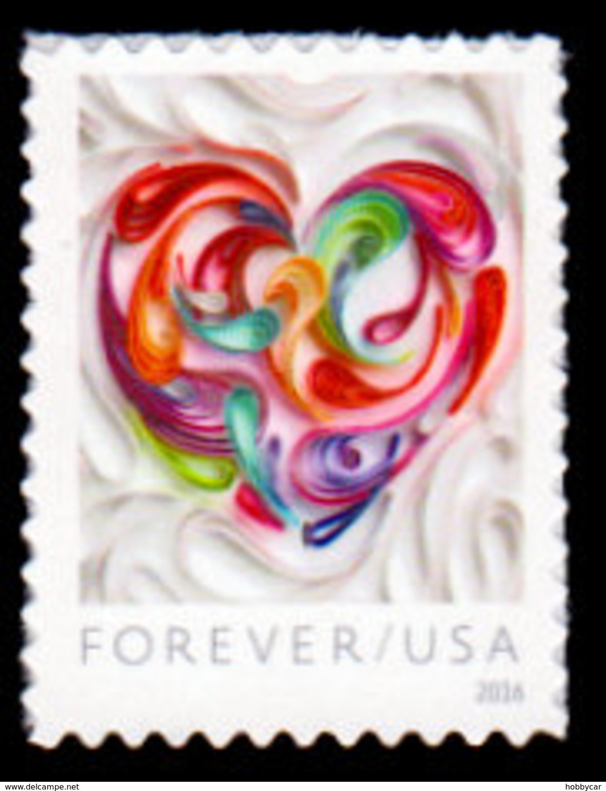 USA, 2016 Scott #5036, Quilled Paper Heart, Forever Single, MNH, VF - Unused Stamps