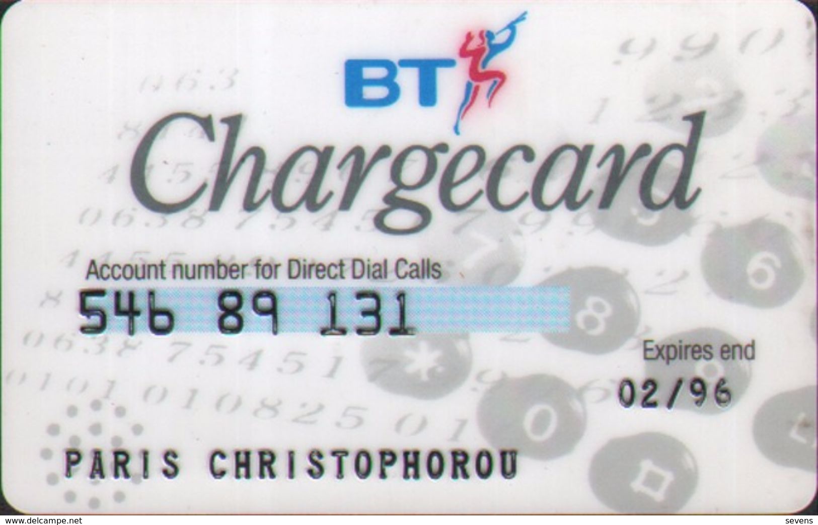 BT Chargecard,personal Account Card, Backside With A Wide Magnetic Stripe - Otros & Sin Clasificación