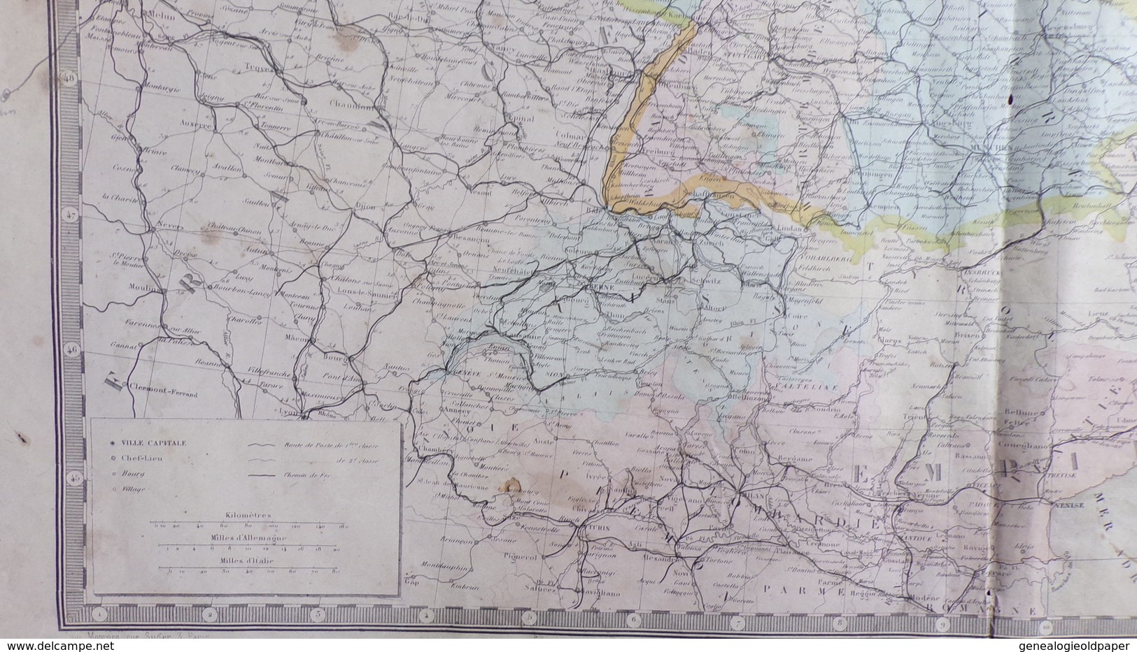 CARTE EUROPE CENTRALE POUR SUIVRE OPERATIONS MILTAIRES-GUERRE 1870-LUXEMBOURG-ALLEMAGNE-BOHEME-MONROCQ  PARIS - Autres & Non Classés