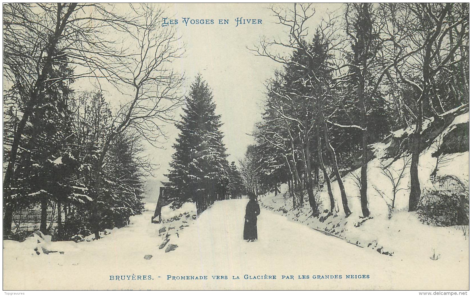 88 BRUYERES PROMENADE VERS LA GLACIERE PAR LES GRANDES NEIGES - LES VOSGES EN HIVER - Bruyeres