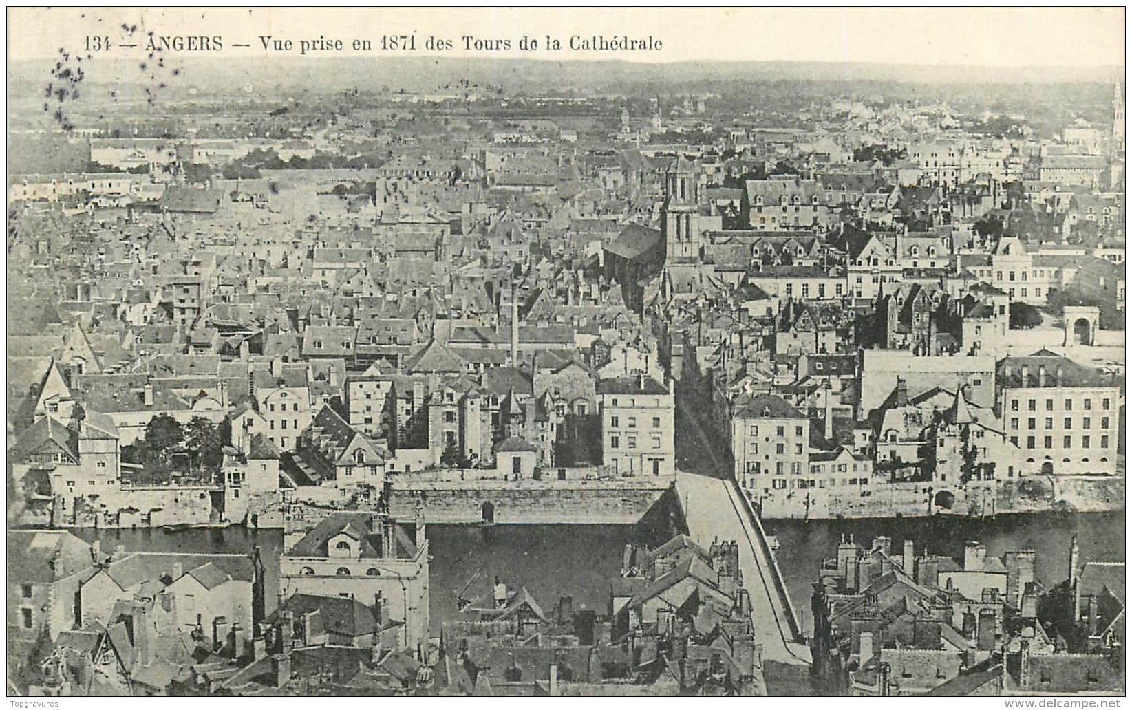 49 ANGERS VUE PRISE EN 1871 DES TOURS DE LA CATHEDRALE - Angers