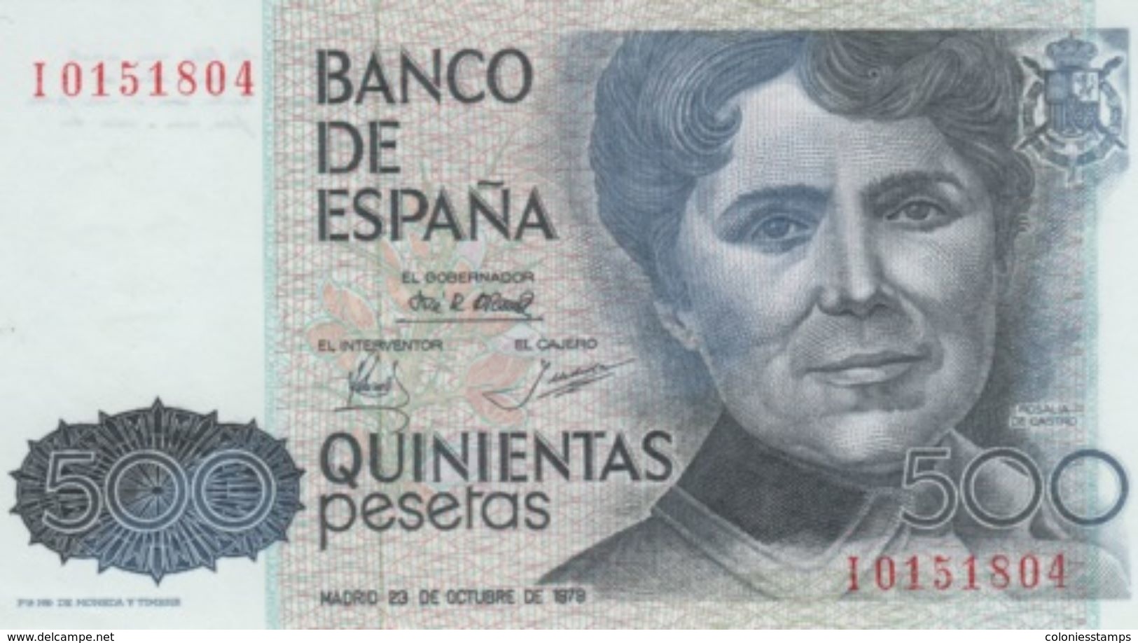 (B0017) SPAIN, 1979 (1983). 500 Pesetas. P-157. UNC - [ 4] 1975-… : Juan Carlos I