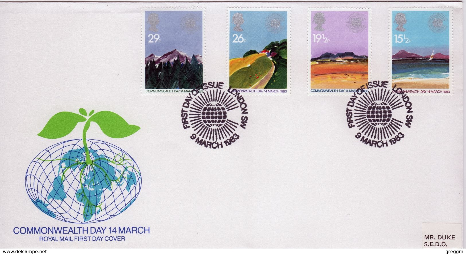 Great Britain First Day Cover Celebrating Commonwealth Day 1983. - 1981-1990 Decimal Issues