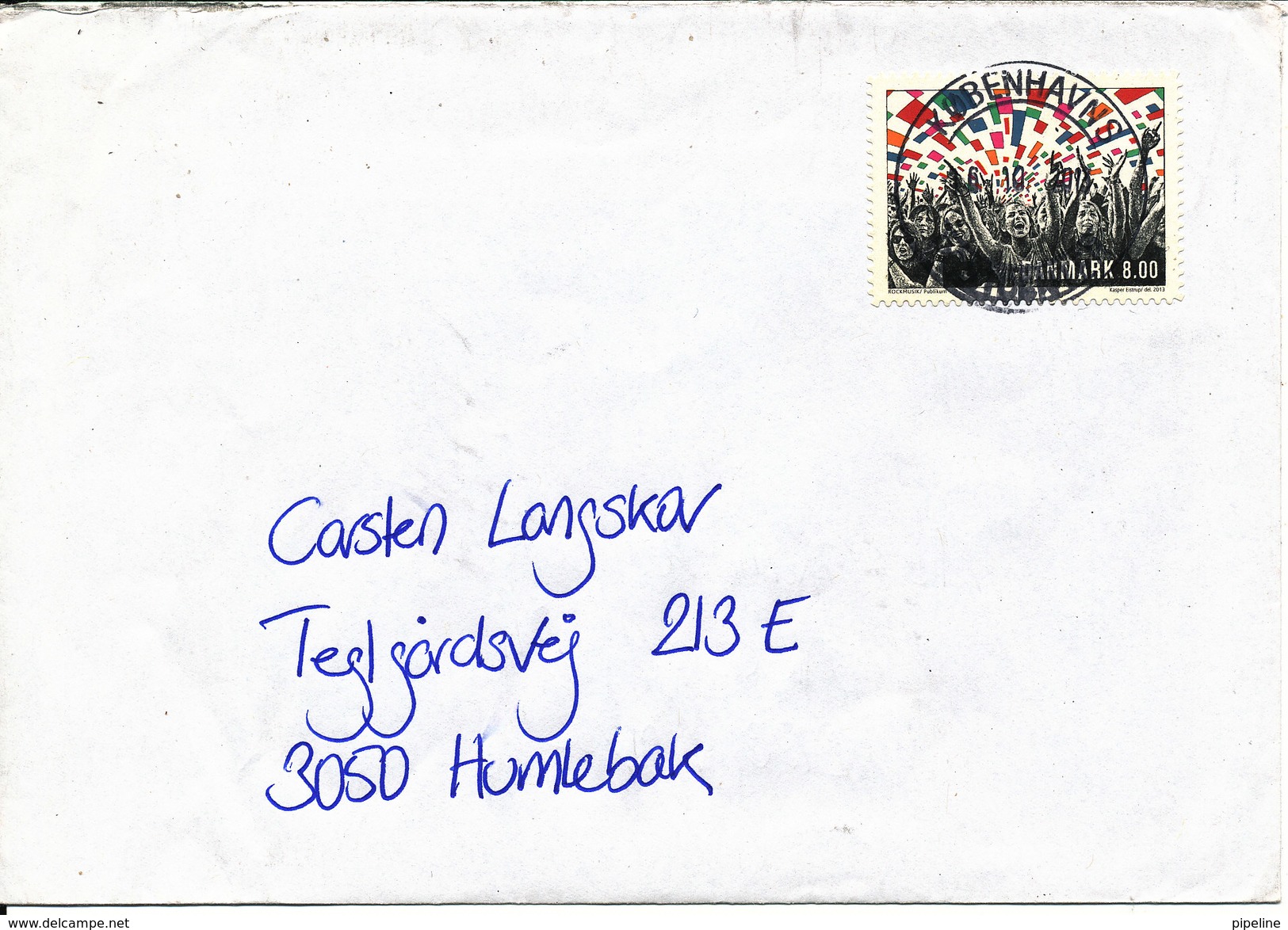 Denmark Cover Copenhagen 16-10-2013 With Single Stamp Perfect Sun Cancel - Lettres & Documents