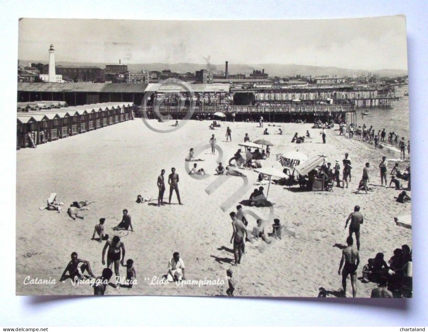 Cartolina Catania - Spiaggia Plaia Lido Spampinato 1950 - Catania