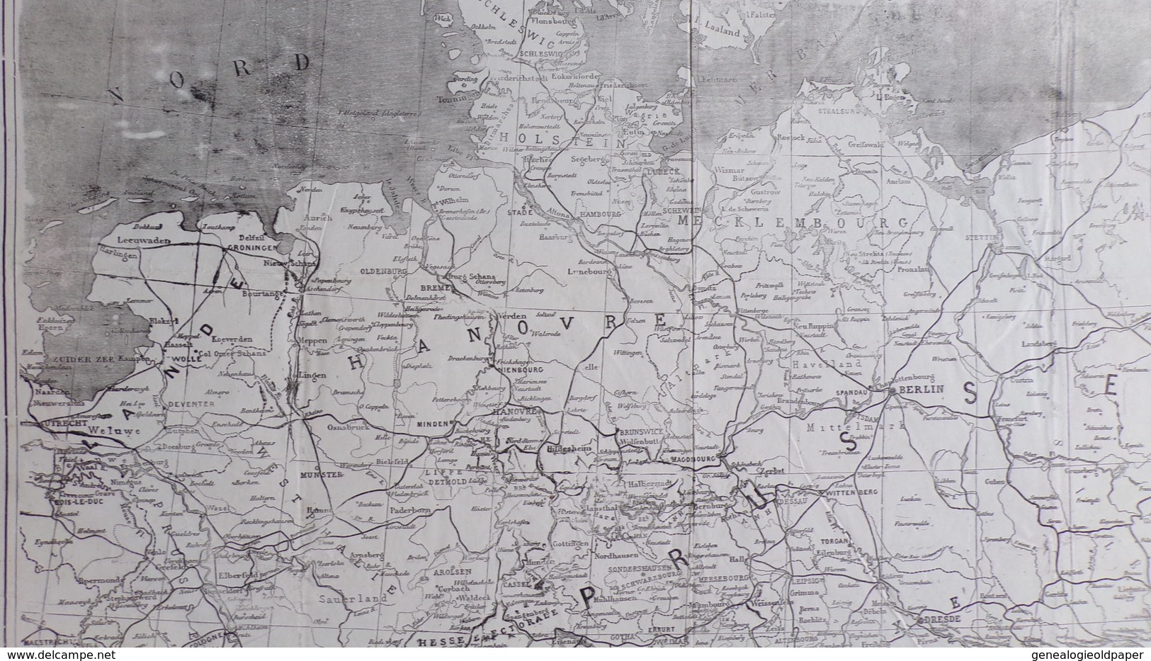 RARE CARTE OPERATIONS MILITAIRES EN ALLEMAGNE ET ITALIE-MONITEUR UNIVERSEL DU SOIR-PANCKOUCKE PARIS- GUERRE - Otros & Sin Clasificación