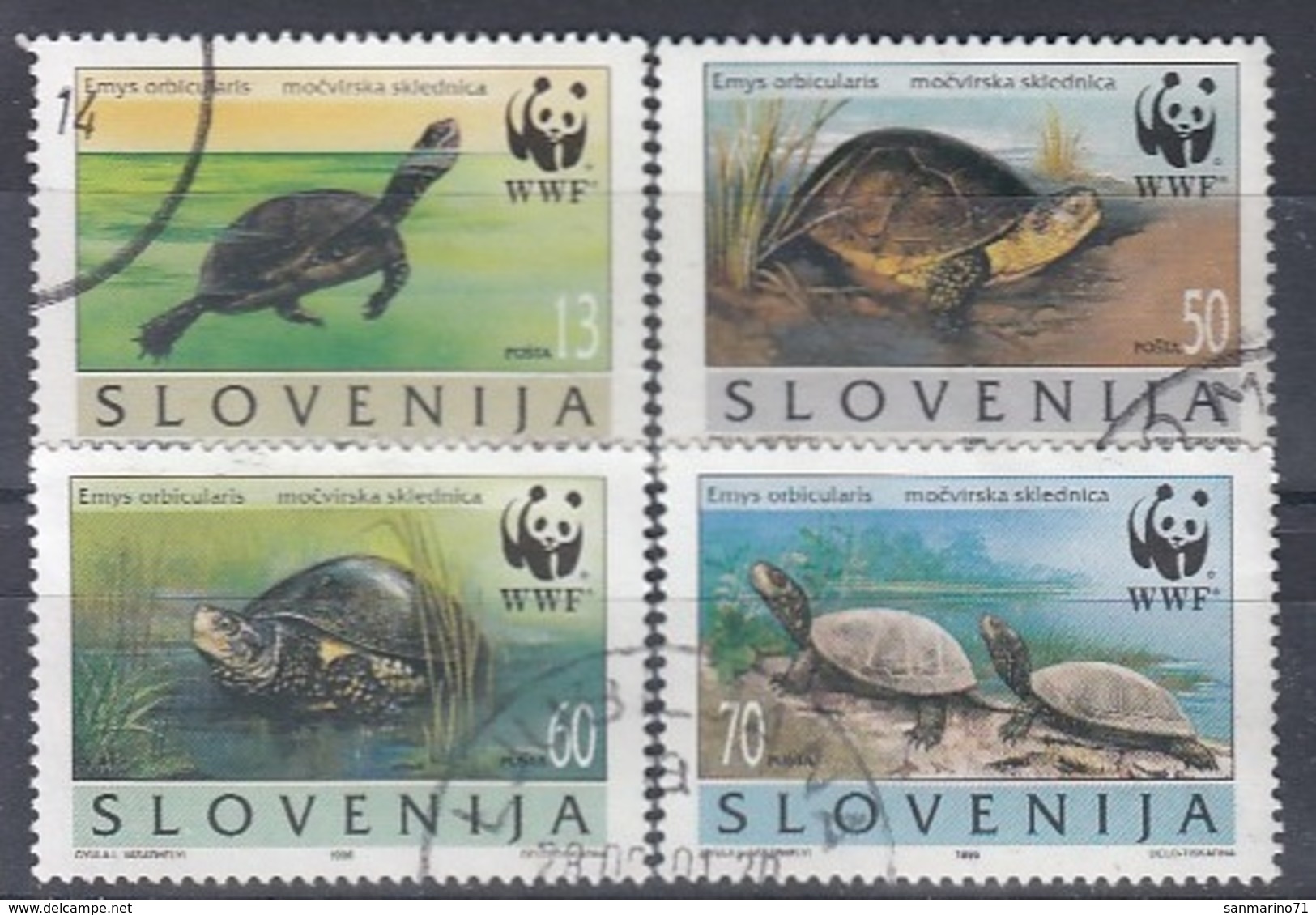 SLOVENIA 131-134,used,turtles - Gebruikt