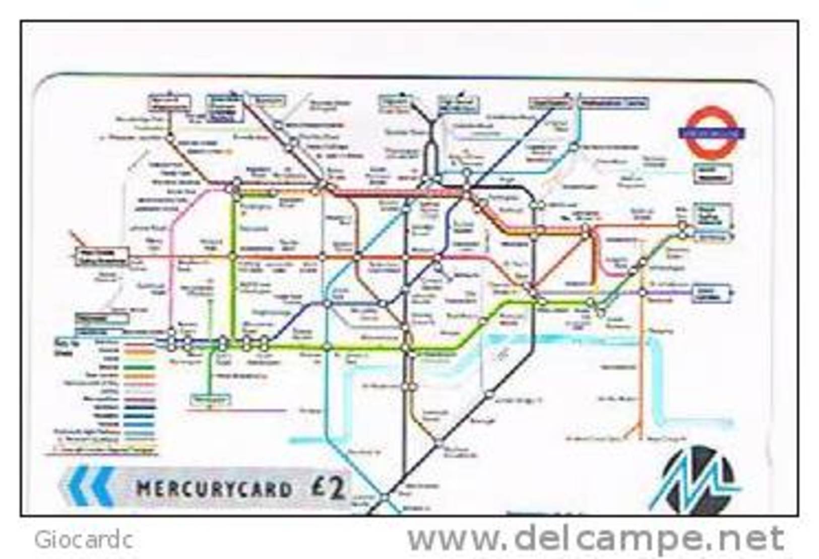 GRAN BRETAGNA (UNITED KINGDOM)   - MERCURY (GPT)   - LRT UNDERGROUND MAP CODE 50MERTWOB   -  USED - RIF. 7004 - [ 4] Mercury Communications & Paytelco