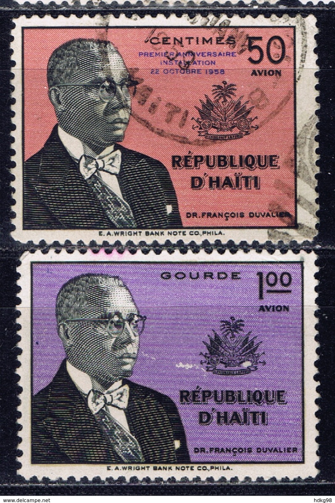 RH+ Haiti 1958 Mi 511 524 Duvalier - Haïti