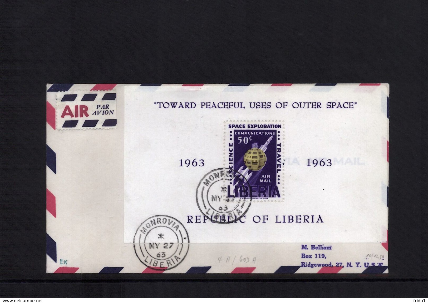 Liberia 1963 Raumfahrt / Space Block Interesting Letter - Africa