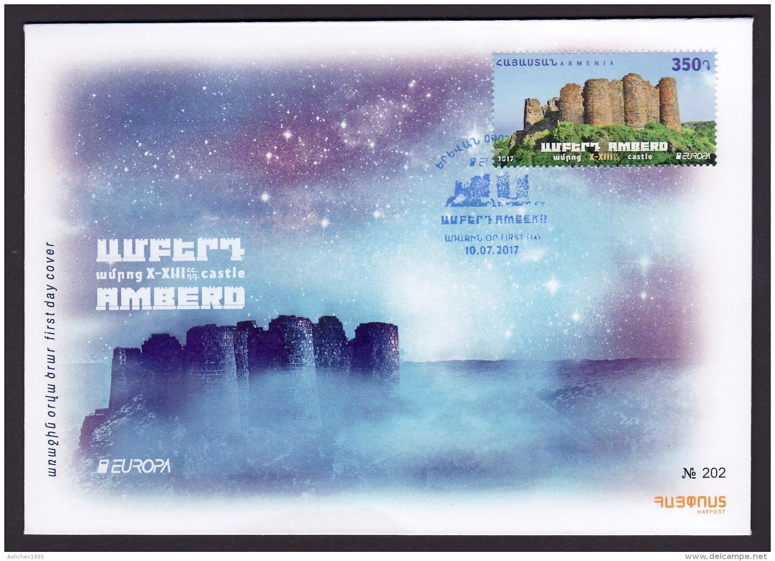 Armenien / Armenie / Armenia 2017, EUROPA CEPT, Castels And Forts, Amberd X-XIIIc - FDC - Asien