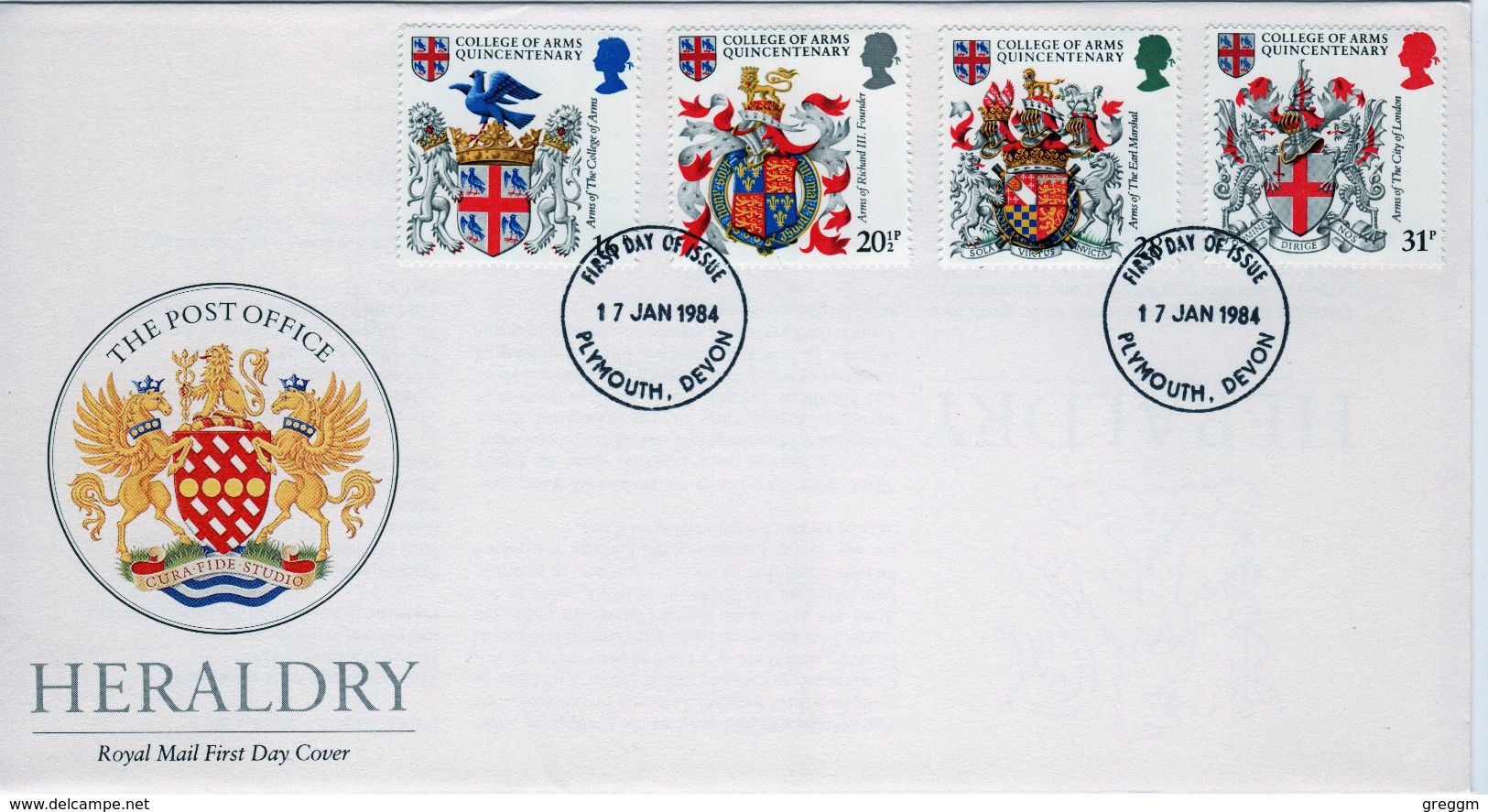 Great Britain First Day Cover To Celebrate Heraldry 1984. - 1981-1990 Decimal Issues