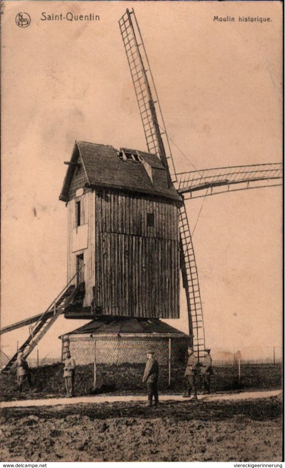 ! Alte Ansichtskarte Saint Quentin, Molen, Windmühle, Moulin Au Vent, Aisne, Nels, 1916 - Moulins à Vent