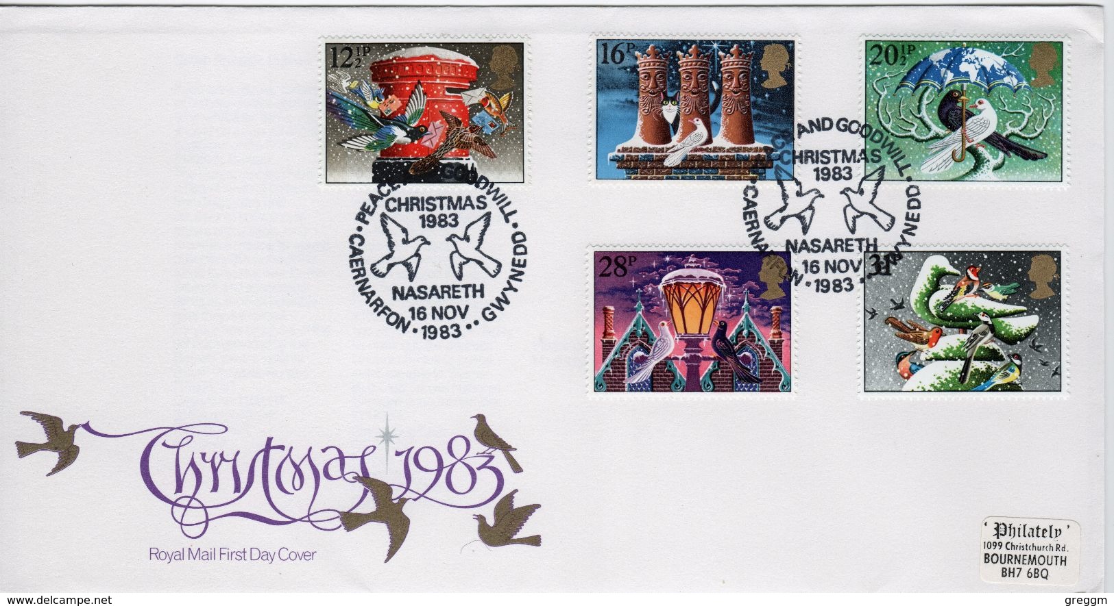 Great Britain First Day Cover To Celebrate Christmas With Nasareth Postmark 1983. - 1981-1990 Decimal Issues