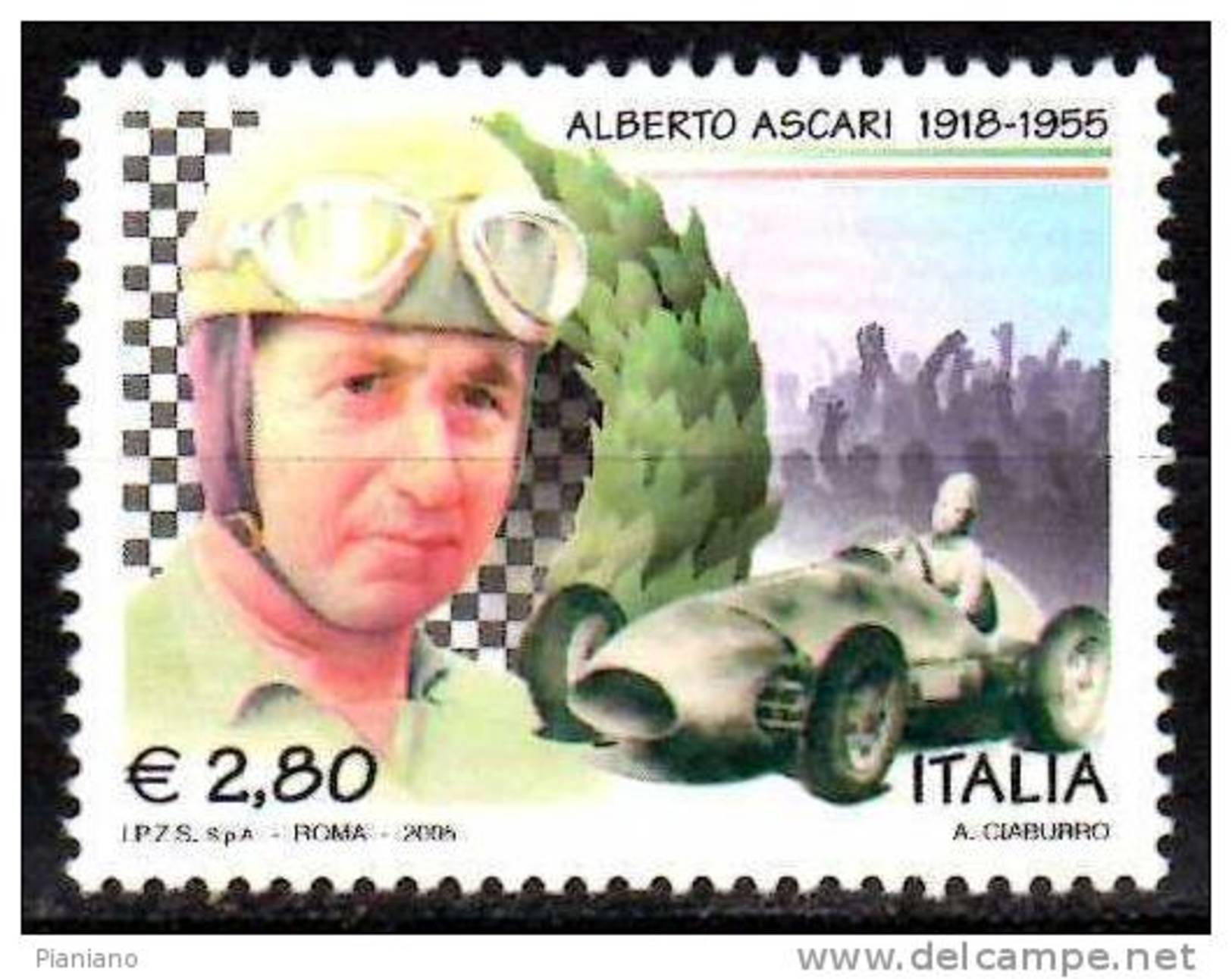 PIA - ITALIA - 2005 : 50° Della Morte Di Alberto Ascari   - (SAS  2835) - 2001-10:  Nuovi