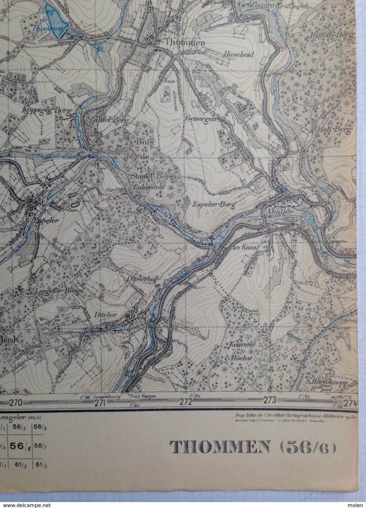 CARTE D ETAT MAJOR 56/6 1925 THOMMEN Burg-Reuland MALDINGEN BEHO ALDRINGEN DEIFFELT ESPELER OUDLER DURLER BRAUNLAUF S741 - Burg-Reuland