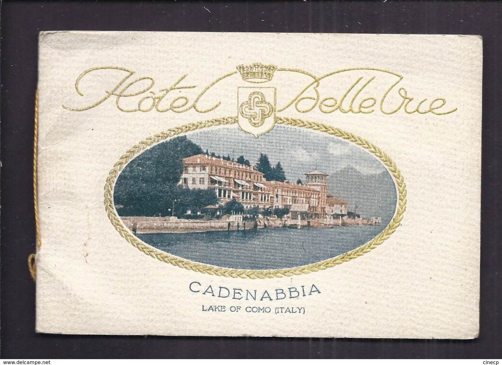 CARNET PUBLICITE ITALIE - HOTEL BELLEVUE CADENABBIA LAC DE COMO - GOLF BATEAU ART NOUVEAU - Dépliants Touristiques