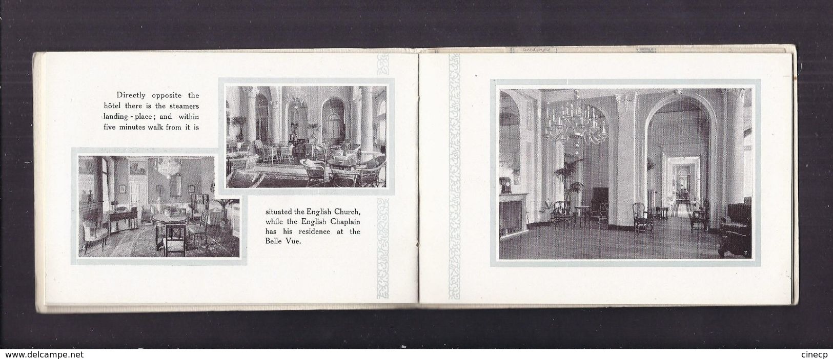 CARNET PUBLICITE ITALIE - HOTEL BELLEVUE CADENABBIA LAC DE COMO - GOLF BATEAU ART NOUVEAU