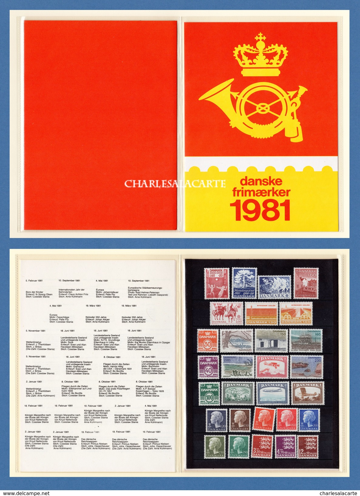 DENMARK 1981 PRESENTATION PACK FOR THE YEAR COMPLETE U.M. - Full Years