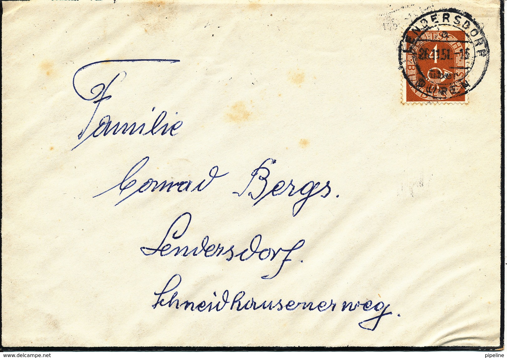 Germany Condolence Cover Lendersdorf Düren 26-11-1951 - Covers & Documents