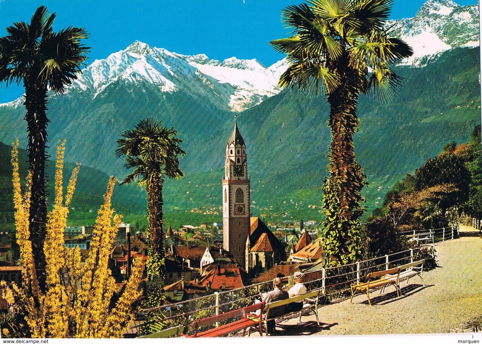 24879. Postal MERANO (Meran) Bolzano, Italia 1983. Vista Y Cima Del TEL - 1981-90: Storia Postale