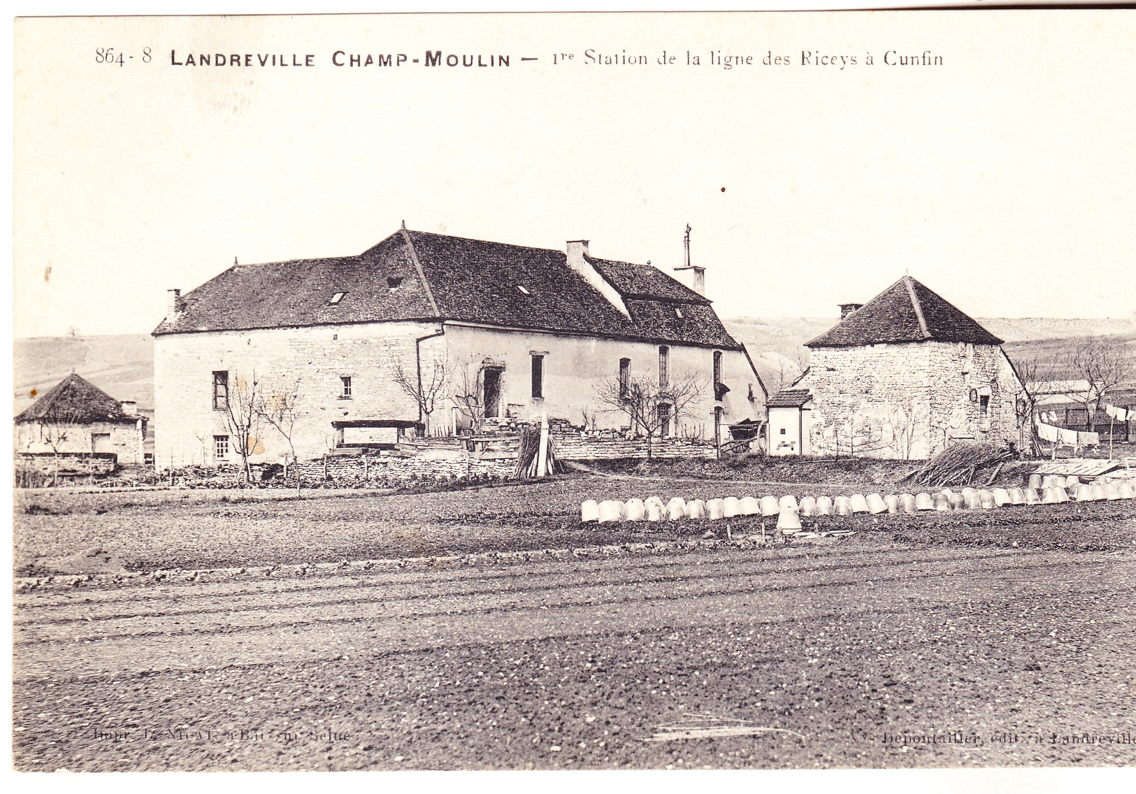 10 Landreville Champ-Moulin. 1ère Station De La Ligne Des Riceys à Cunfin.datée 1907. Tb état. - Autres & Non Classés