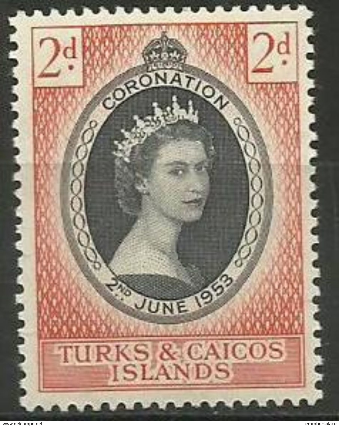 Turks & Caicos Islands  - 1953 Coronation MLH *   Sc 118 - Turks And Caicos