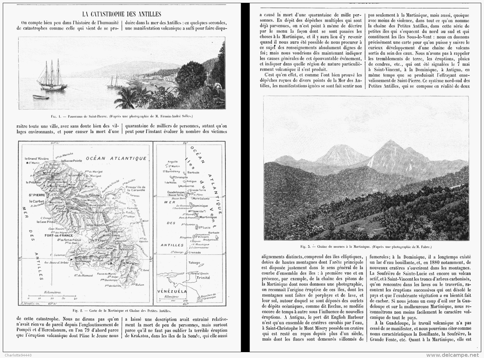 LA CATASTROPHE Des ANTILLES  " DESTRUCTION DE SAINT-PIERRE  Par L'ERUPTION  De La MONTAGNE PELEE "  1902 - Outre-Mer