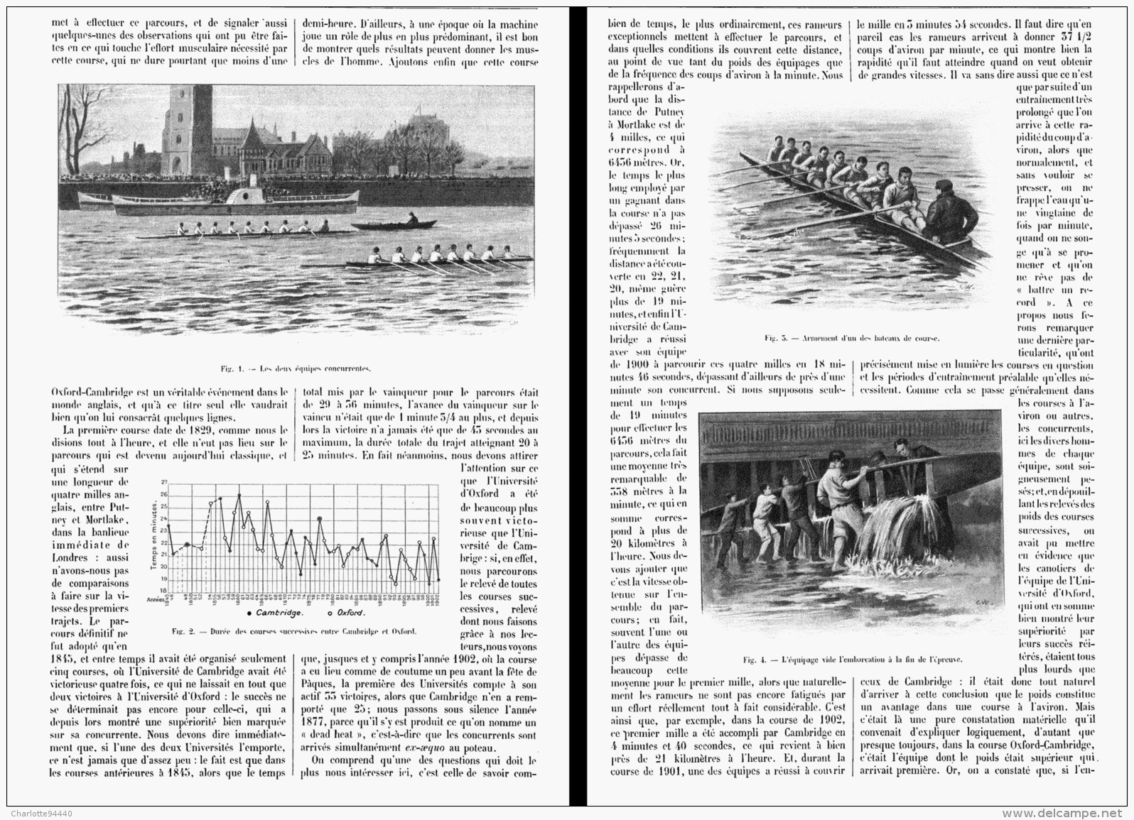 OXFORD Et CAMBRIDGE 70 ANS De COURSE à L'AVIRON   1902 - Aviron