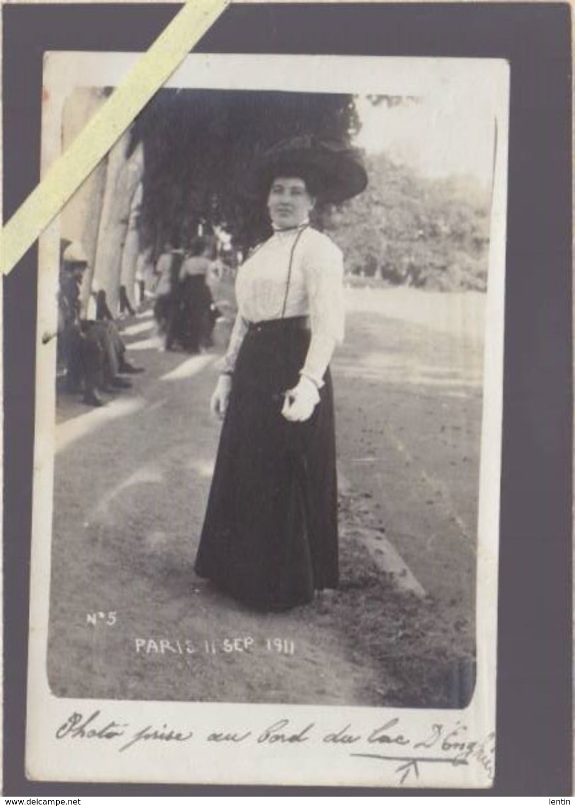 Photographe Martinez De Paris - Légende Manuscrite D'époque :  "Photo Prise Au Bord Du Lac D'Enghien" Datée 11 Sep 1911 - Enghien Les Bains