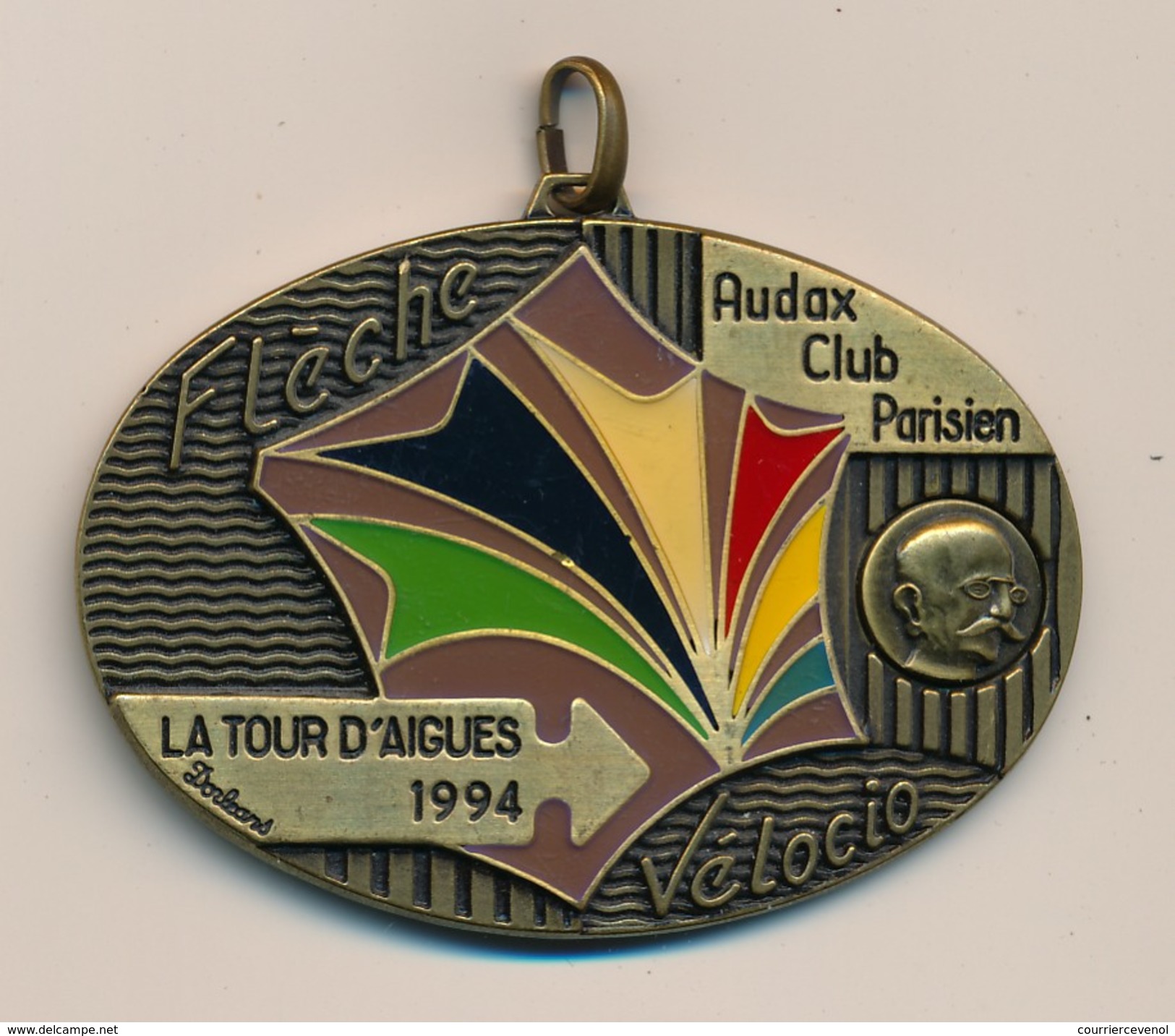 Médaille "Flèche Vélocio - La Tour D'Aigues 1994" - AUDAX CLUB PARISIEN - (Cyclotourisme) - Cyclisme