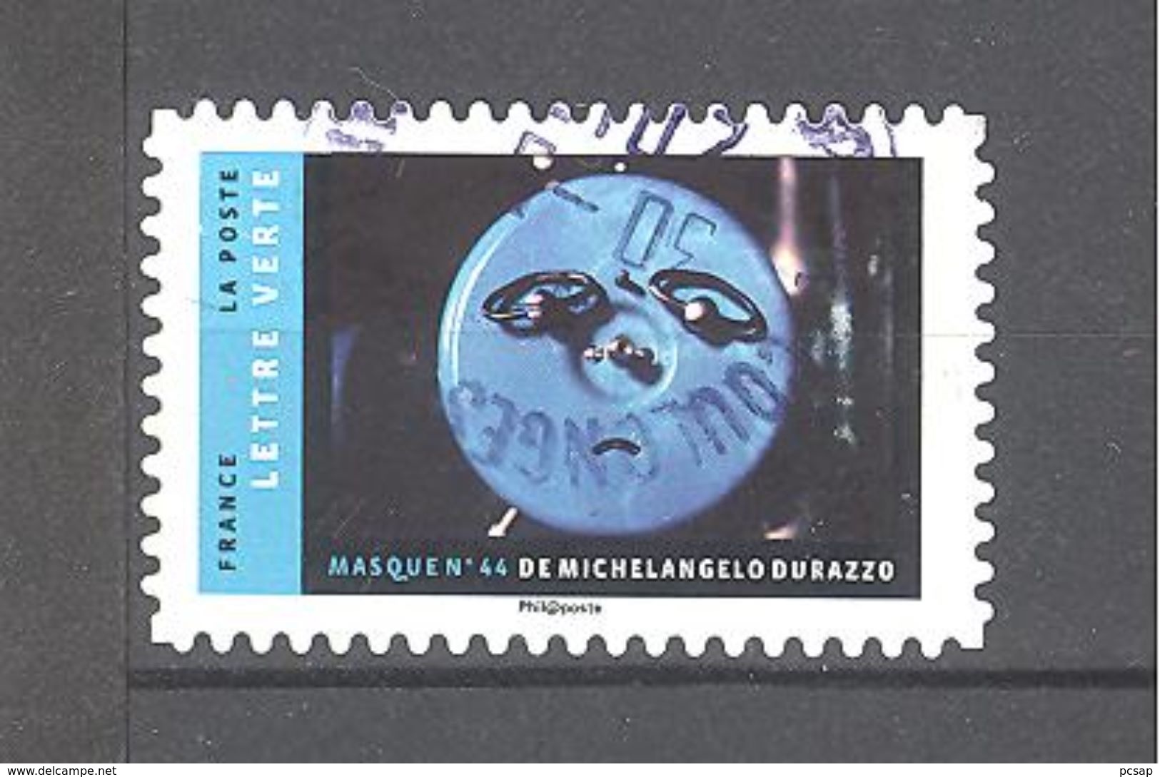 France Autoadhésif Oblitéré (masques, Série Photographique De Michelangelo Durazzo, N°44) (cachet Rond) - Oblitérés