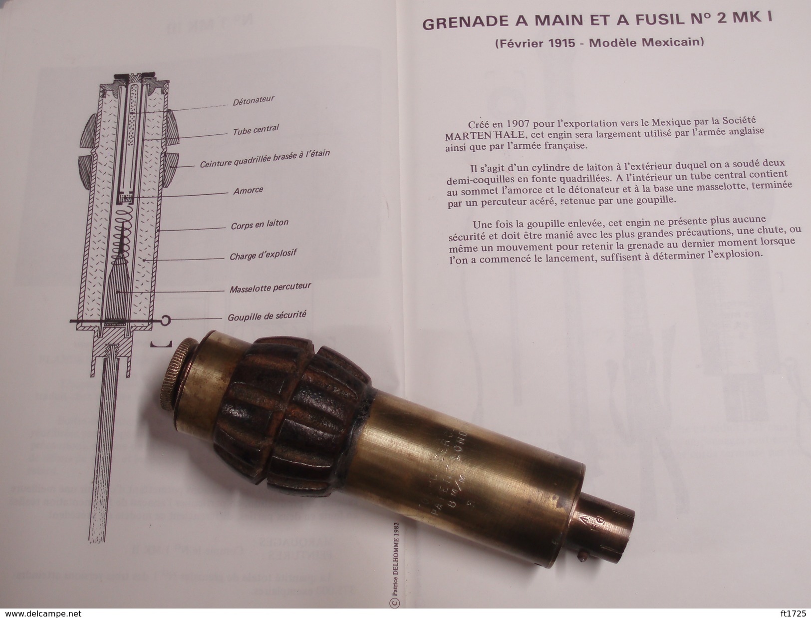 GRENADE ANGLAISE À MAIN ET À FUSIL N°2 MK I DESTINÉE AUX TROUPES FRANÇAISES !!!