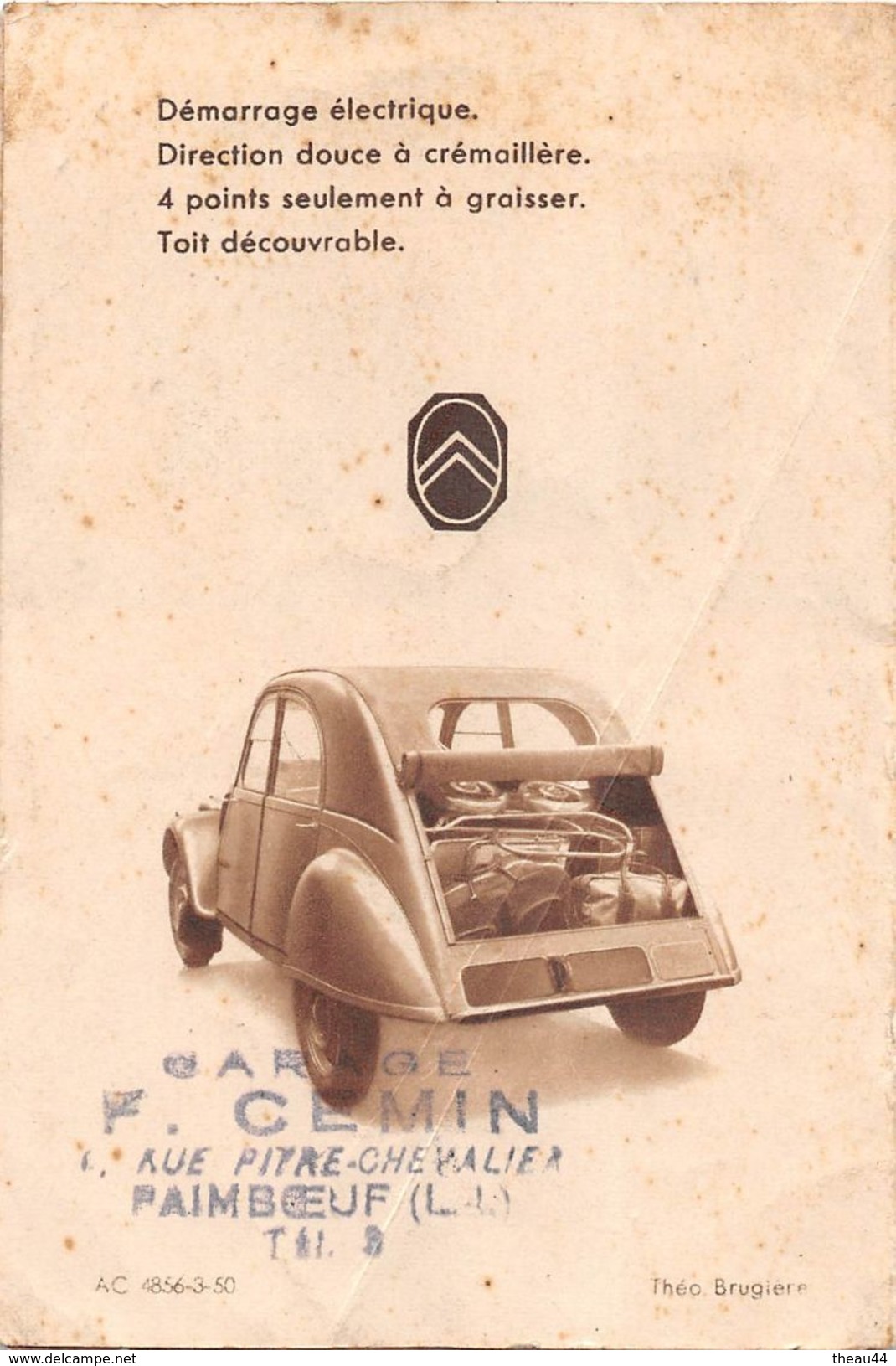 ¤¤  -  Petit Dépliant Publicitaire De La " CITROËN  2CV "   -  Voir Description  -  ¤¤ - Voitures De Tourisme