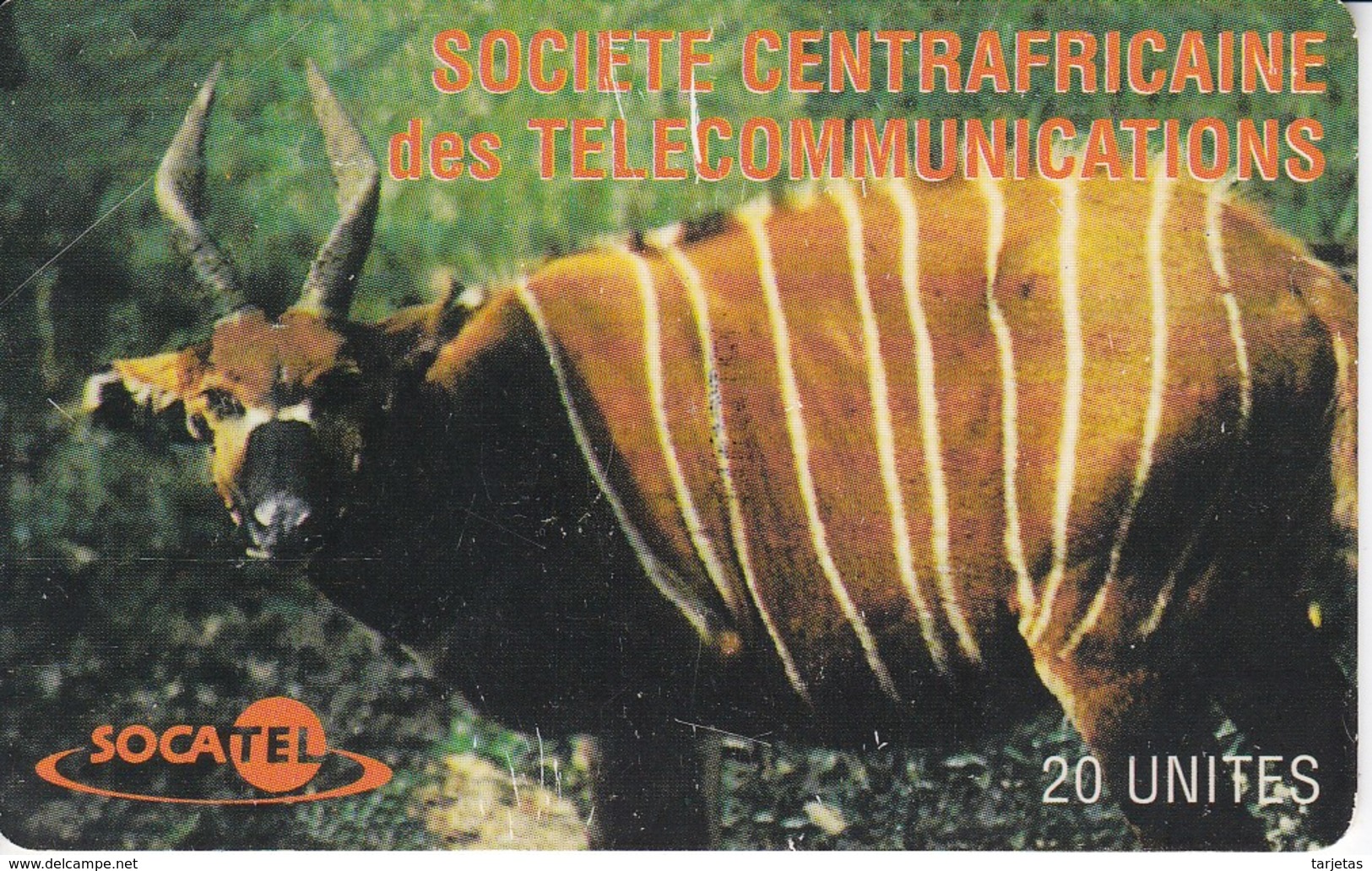 TARJETA DE LA REPUBLICA CENTROAFRICANA DE UN ANTILOPE (CIERVO-DEER) - Central African Republic