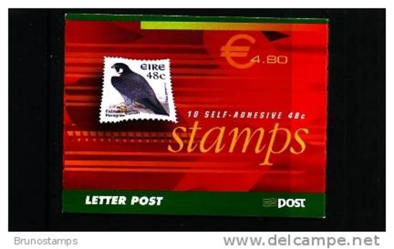 IRELAND/EIRE - 2003 &euro; 4.80 BOOKLET PEREGRINE FALCON SELF-ADHESIVE FINE  USED  FDI CANCEL - Libretti