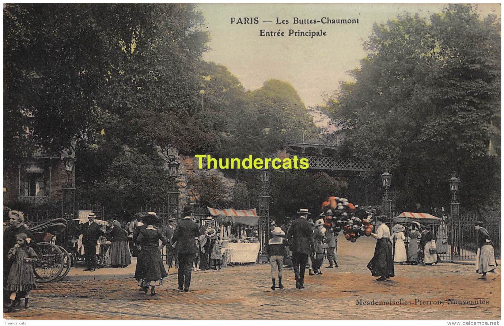 CPA 75 PARIS LES BUTTES CHAUMONT ENTREE PRINCIPALE  VENDEUR DE BALLONS GLACE GLACIER - Petits Métiers à Paris