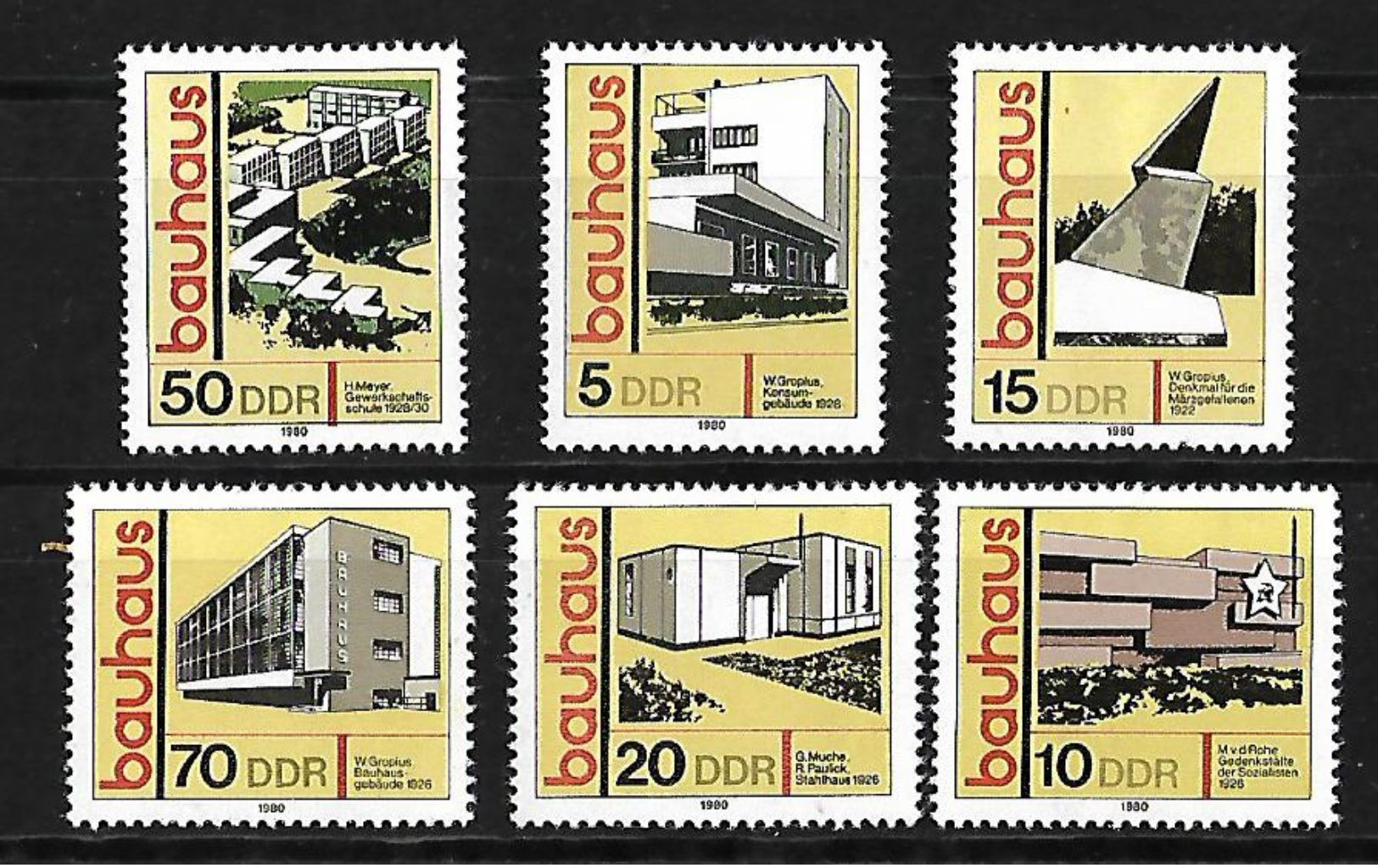 ALEMANIA ORIENTAL 1980 BAUHAUS SERIE COMPLETA - Unused Stamps