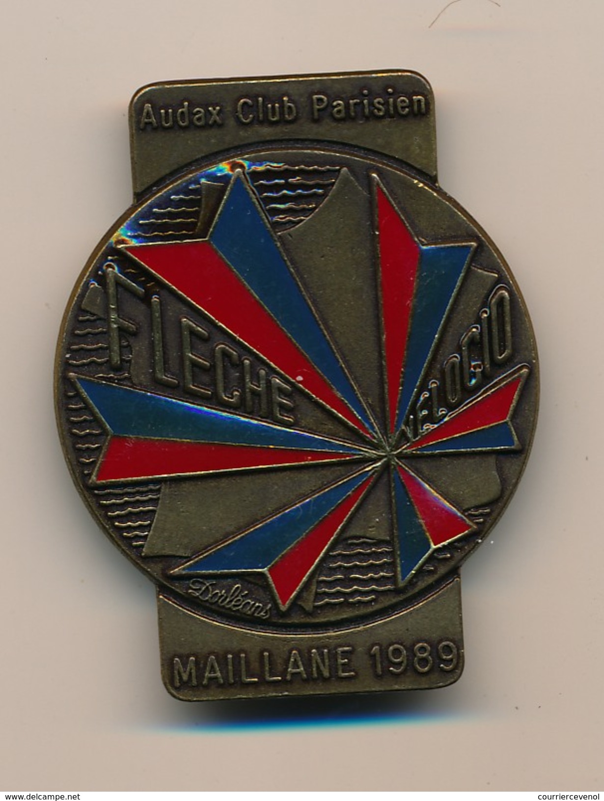 Badge (fixation épingle) - AUDAX CLUB PARISIEN - Flèche Velocio - MAILLANE 1989 - Cyclisme