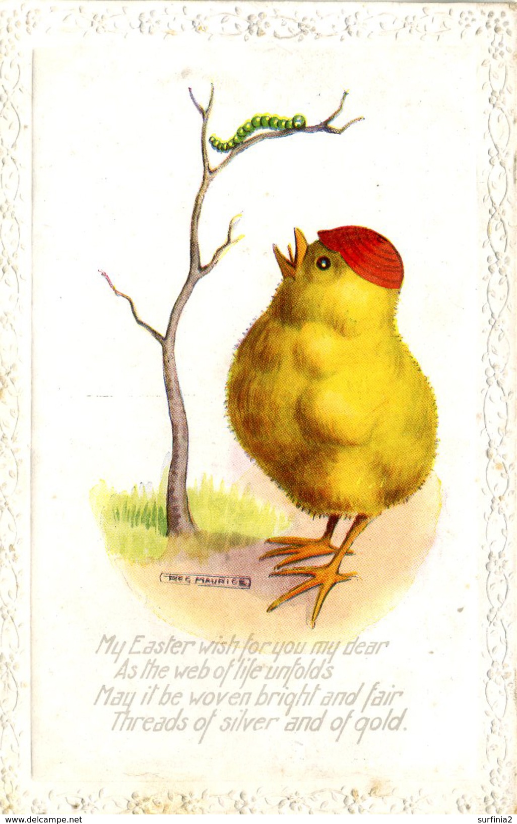 EASTER - 2 POSTCARDS OF CHICKS BY REG MAURICE - Easter