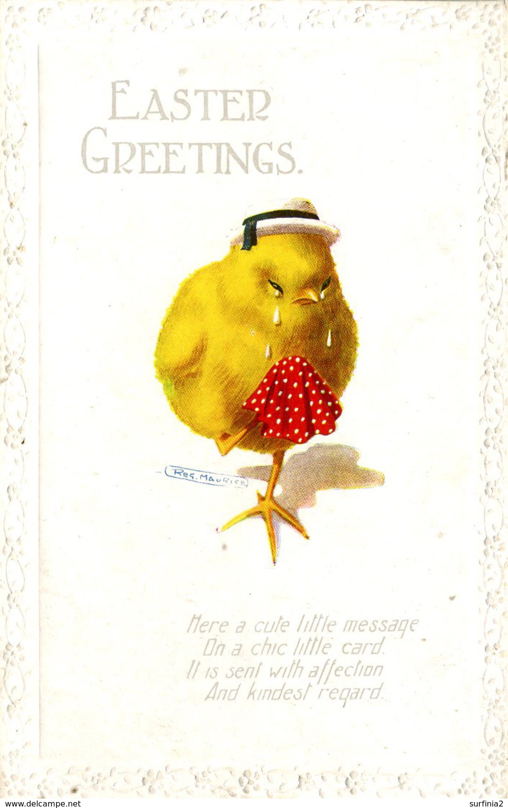 EASTER - 2 POSTCARDS OF CHICKS BY REG MAURICE - Easter